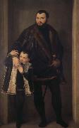 Paolo  Veronese Reaches the Pohl to hold with his son Yadeliyanuo portrait oil painting reproduction